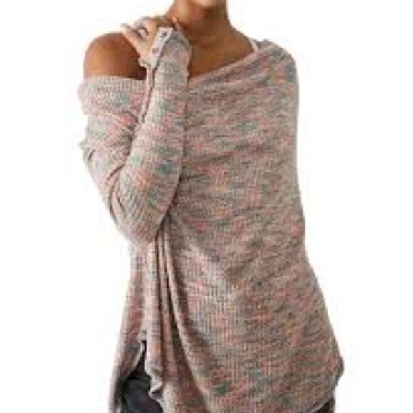Free People Tops - ✅Free People Misty Top Long Sleeve Off Shoulder in Retro Combo Women's SZ MEDIUM